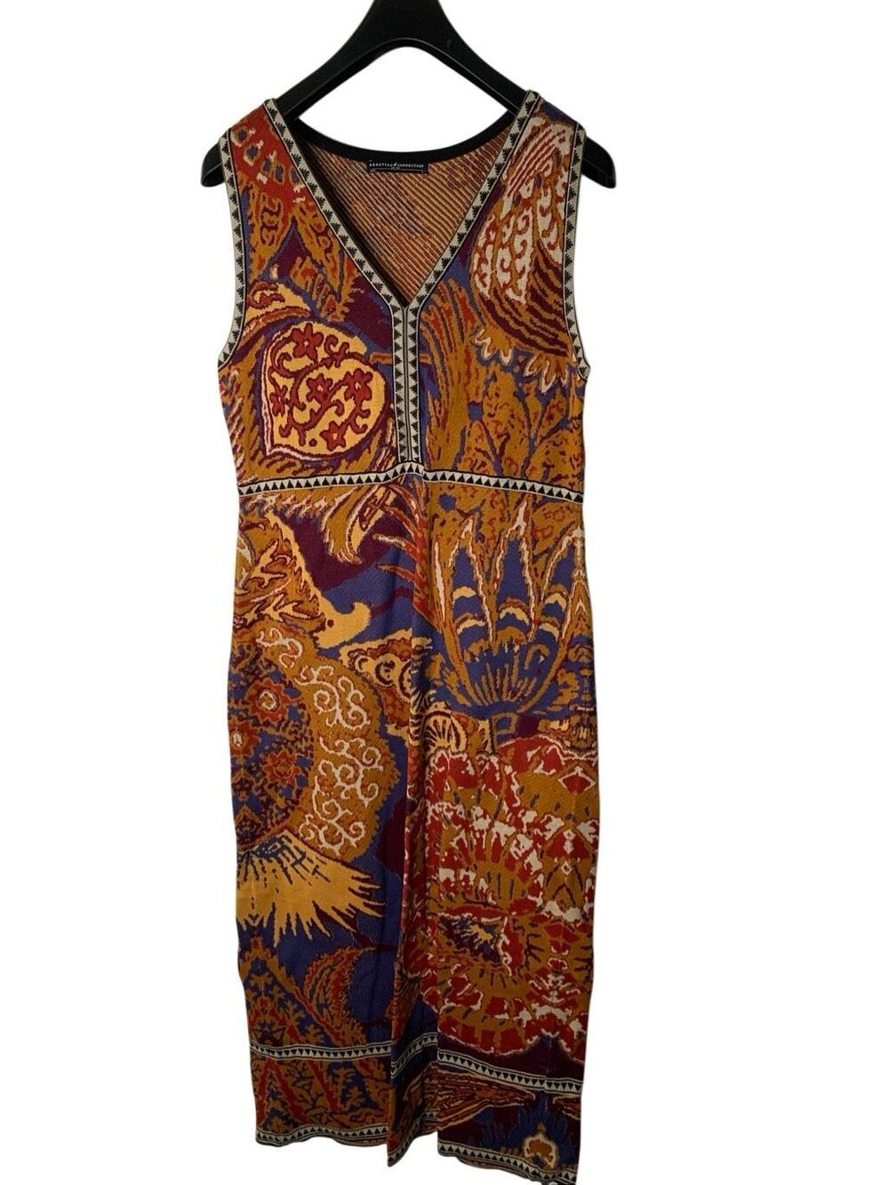 Peruvian Connection sleeveless pima cotton jacquard maxi dress size large